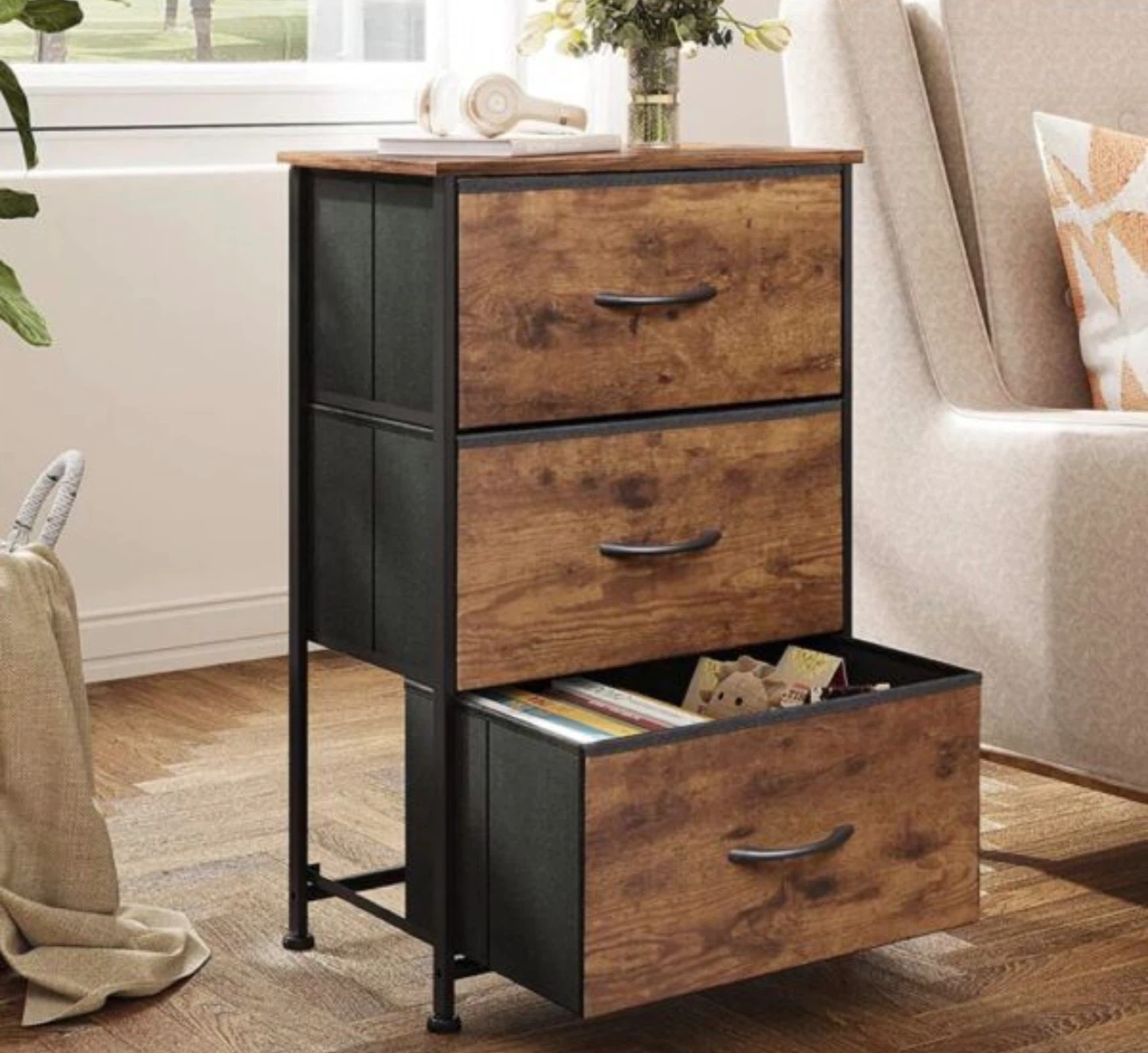 3-Drawer Fabric Dresser