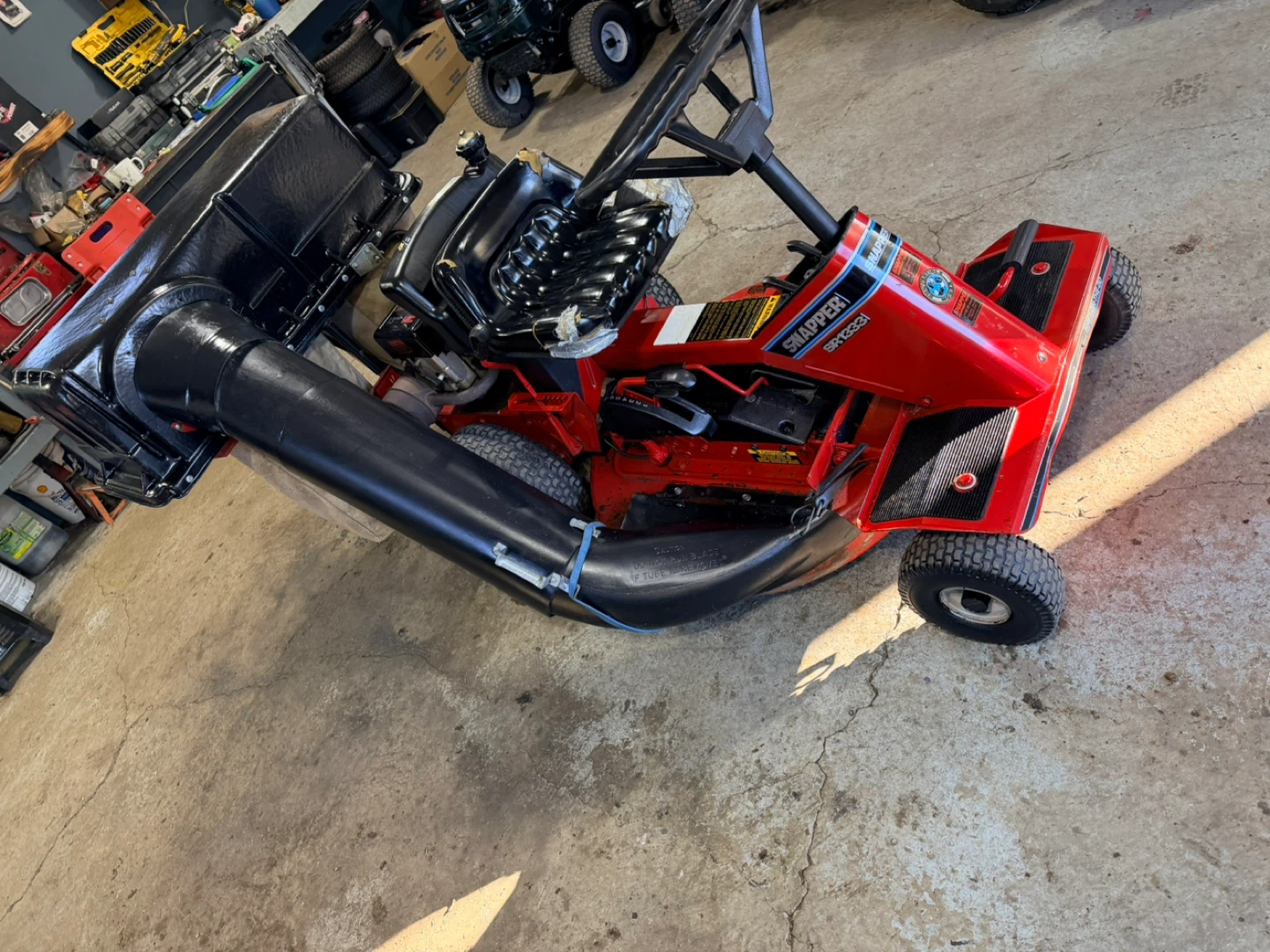 Snapper riding mower and vacuum