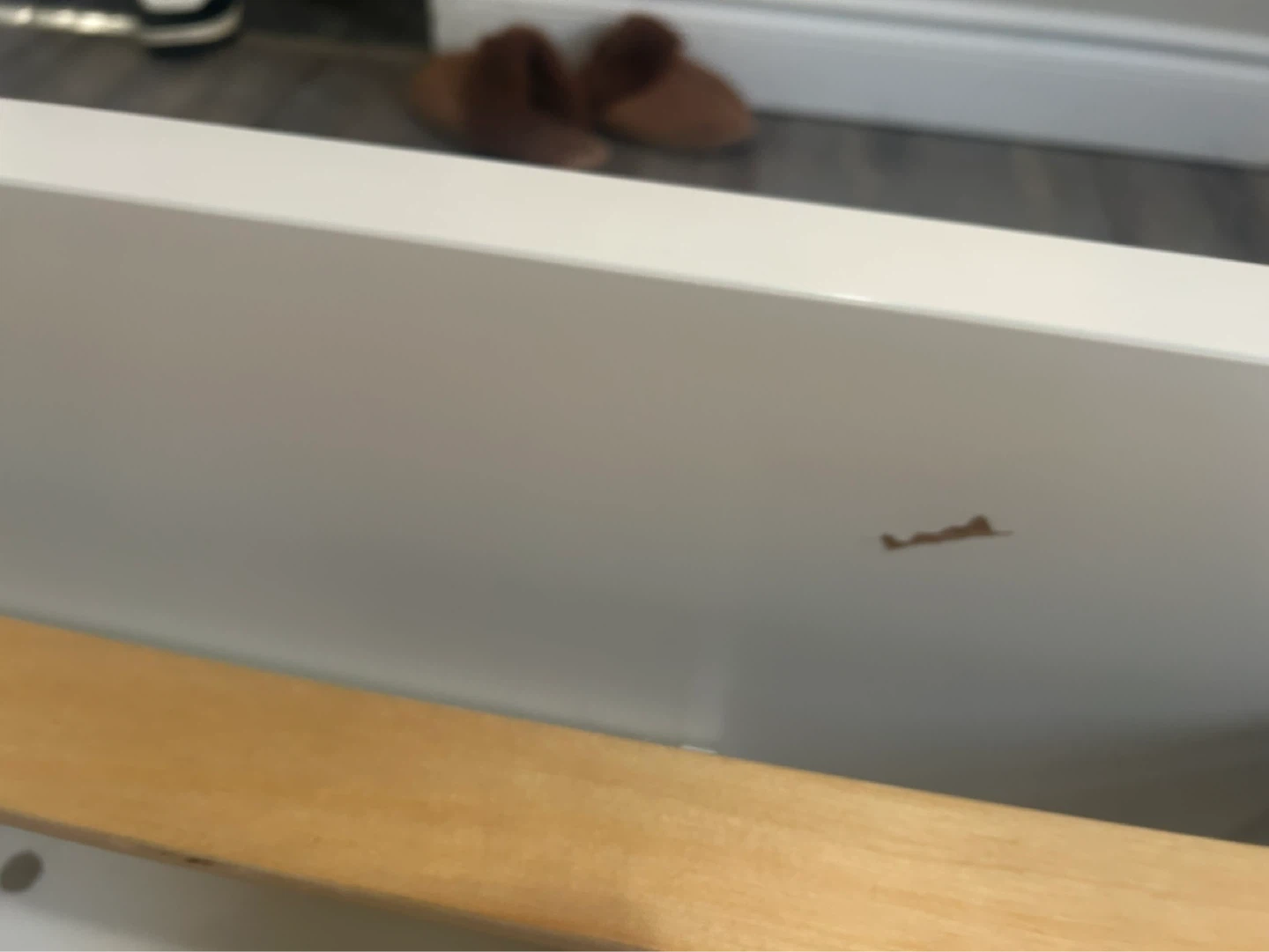 White Wooden Bed Frame with Drawer - photo 5
