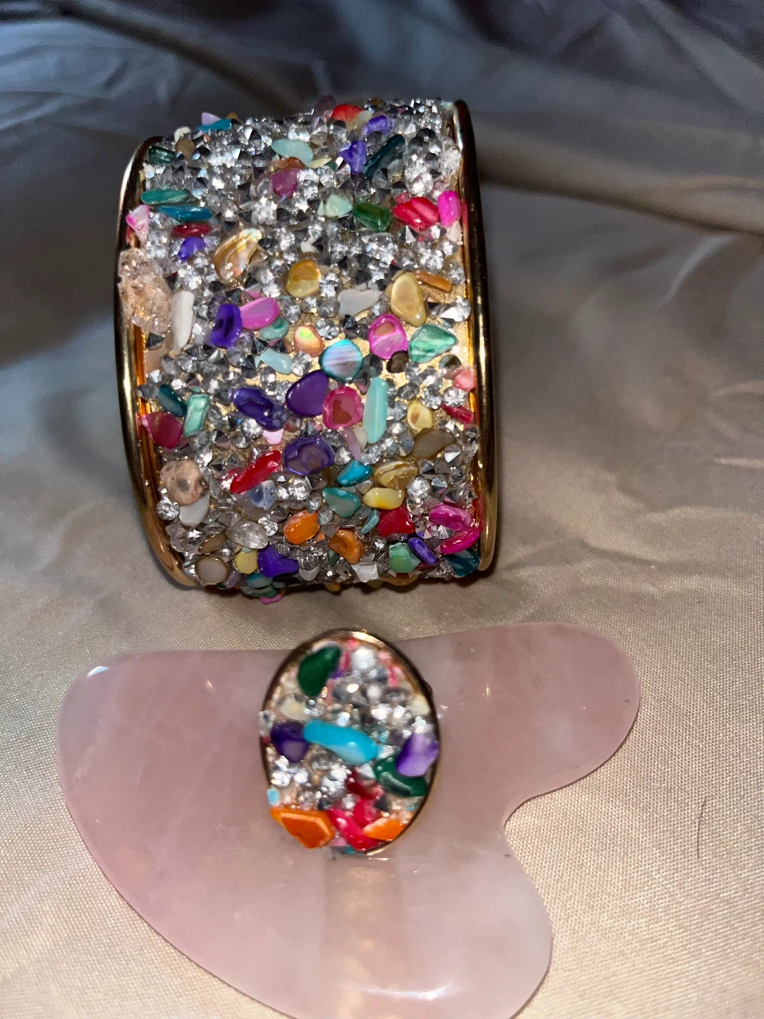 A color stone bracelet and a adjustable ring - photo 3