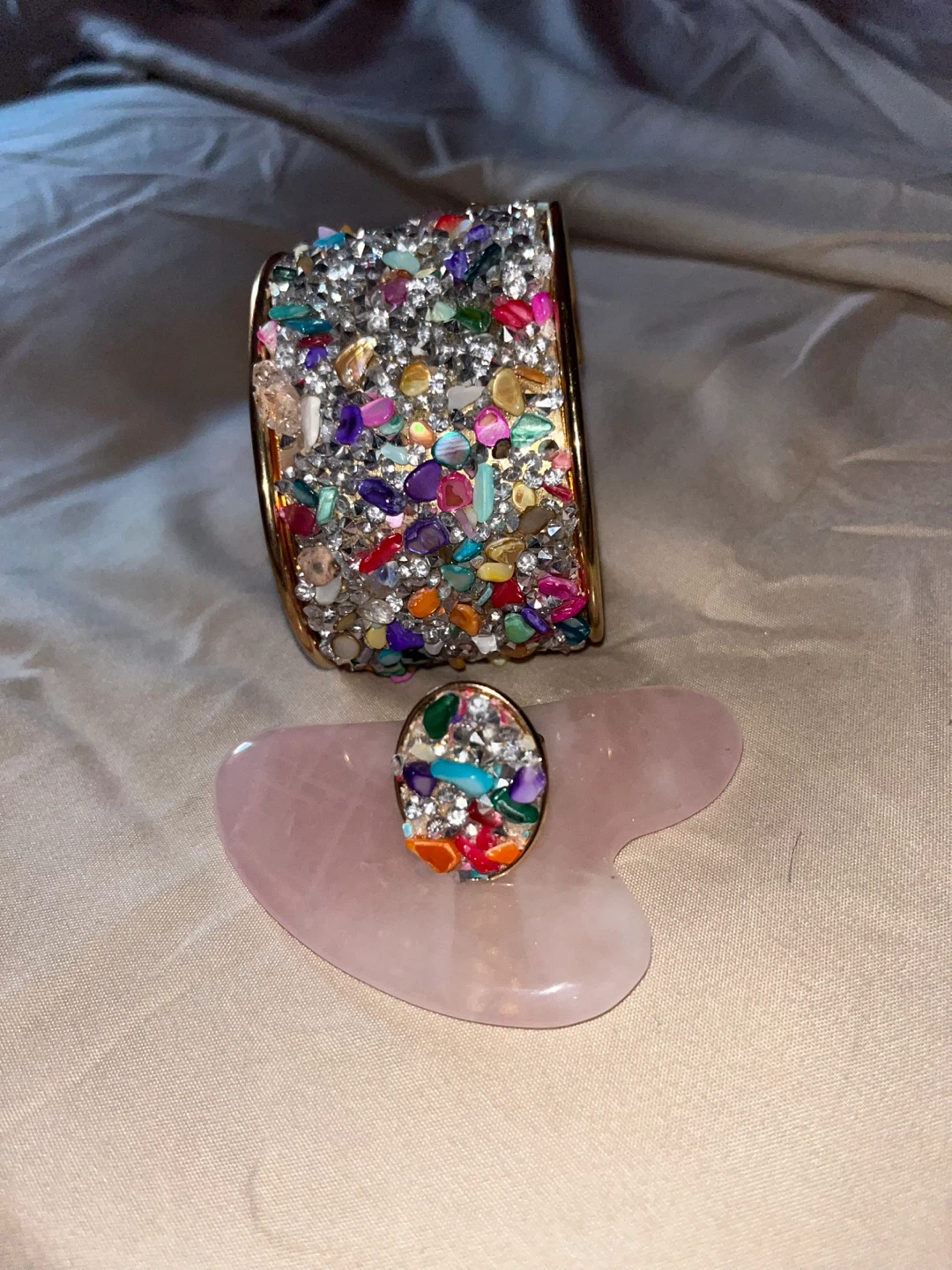 A color stone bracelet and a adjustable ring - photo 2