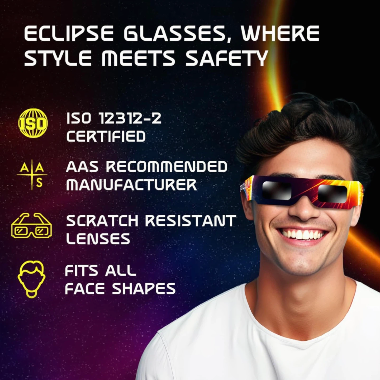 Eclipse Glasses - ISO Certified, Scratch Resistant Lenses - photo 4
