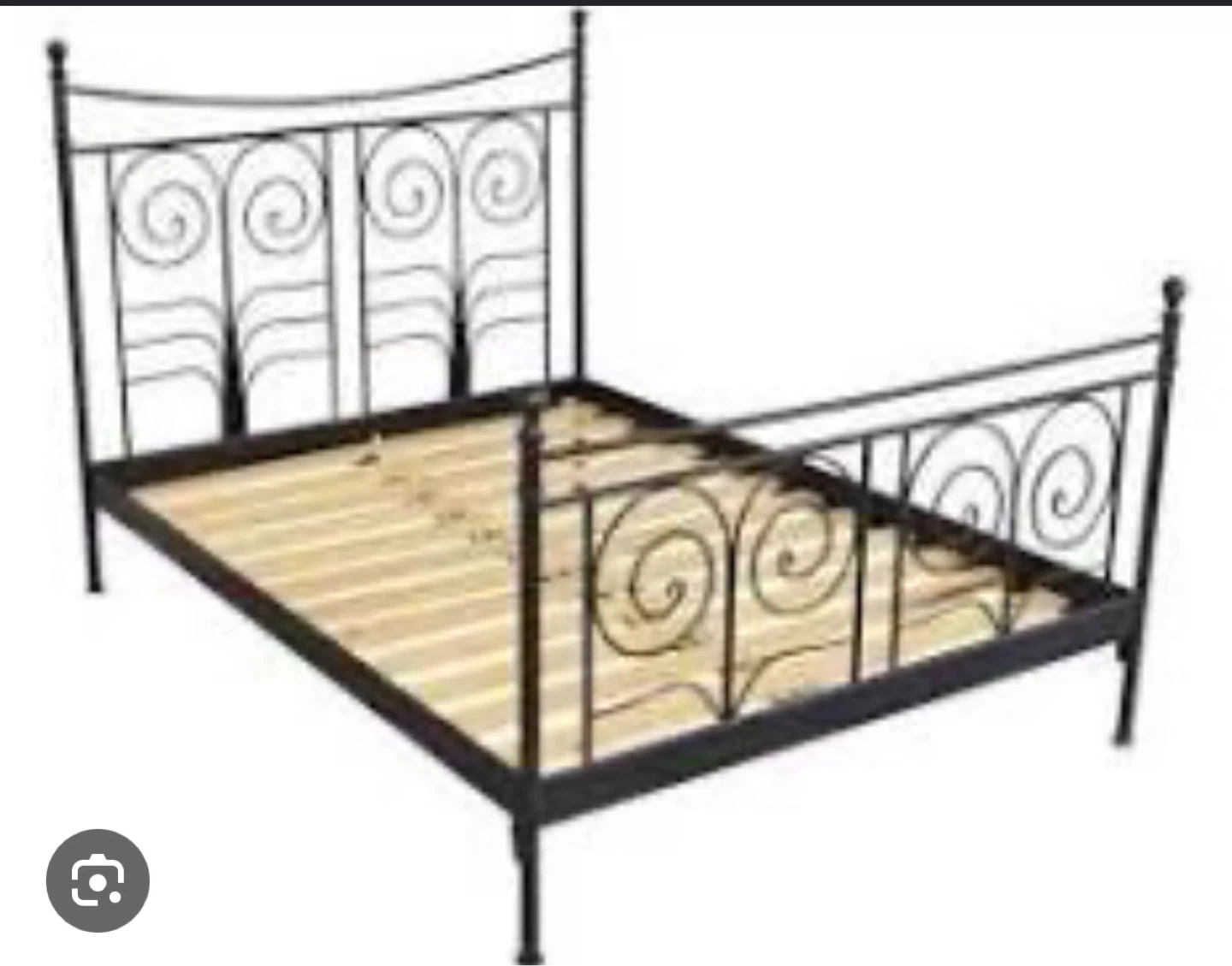 Black Metal Bed Frame with Scrollwork - photo 2