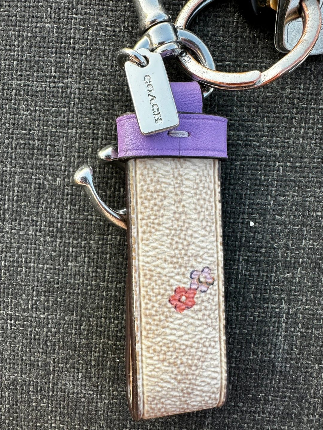 Coach Floral Print Leather Keychain - photo 3