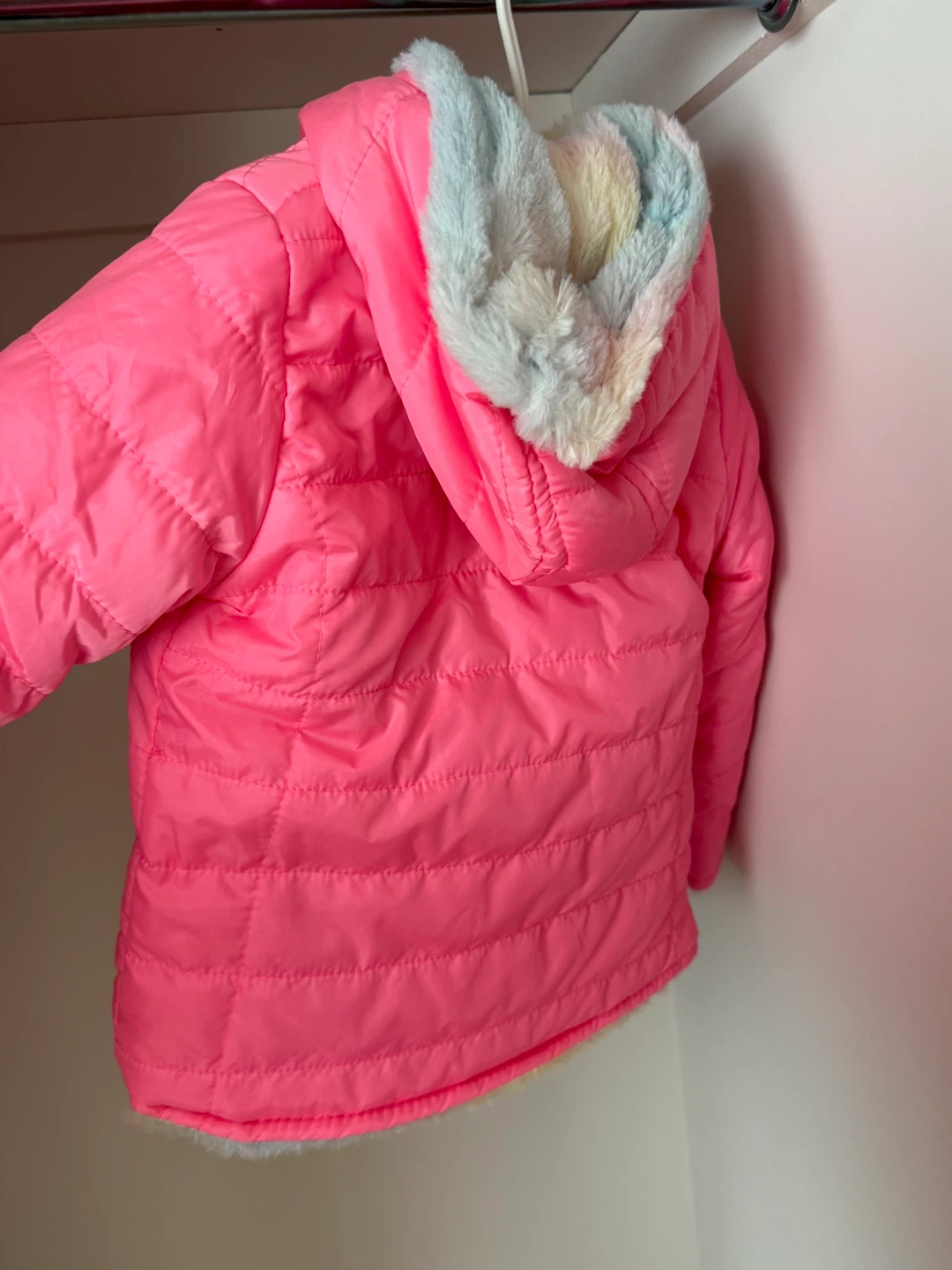 Puffer Jacket with Rainbow Tie-Dye Lining - photo 2