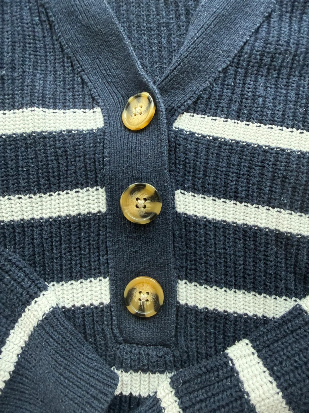 Rachel Zoe Navy Striped Button-Up Sweater - photo 3
