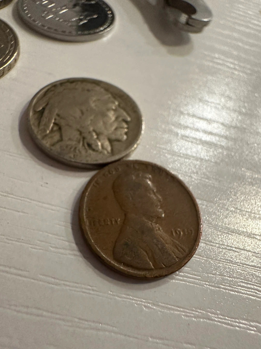 1949 Lincoln Wheat Penny and Buffalo Nickel