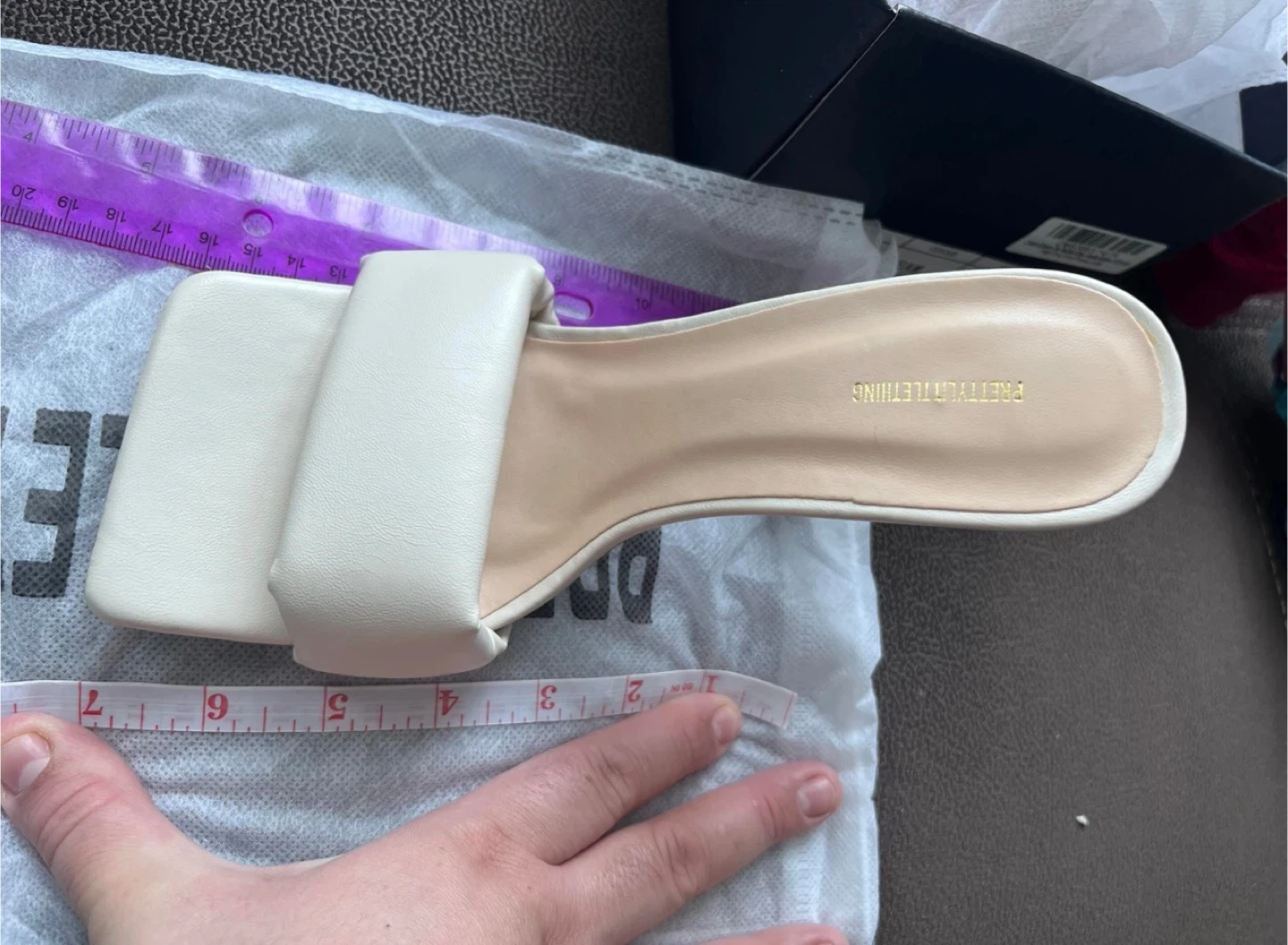PrettyLittleThing Cream Square Toe Heeled Mules - photo 4