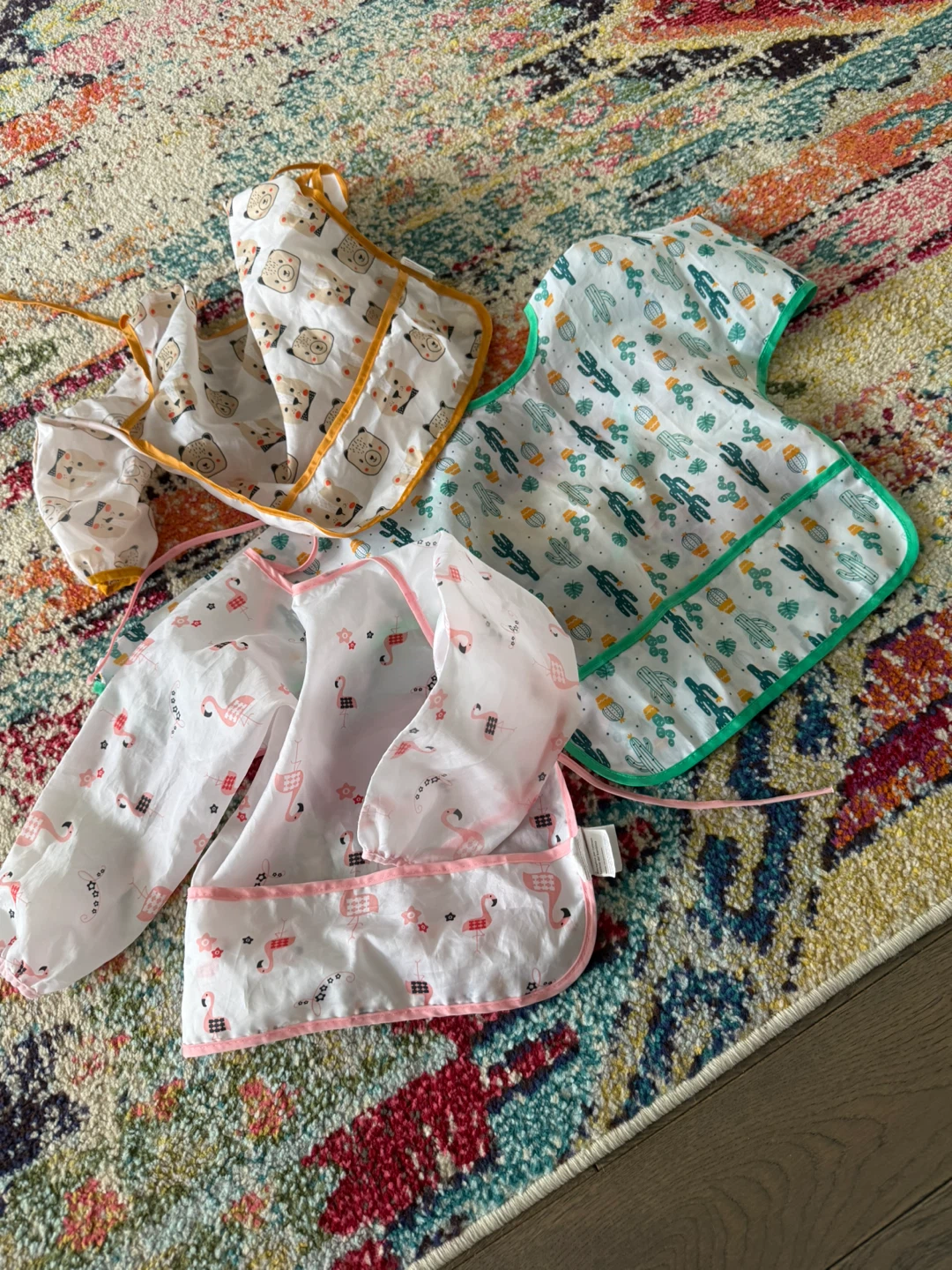 Set of 3 Baby Bibs with Sleeves