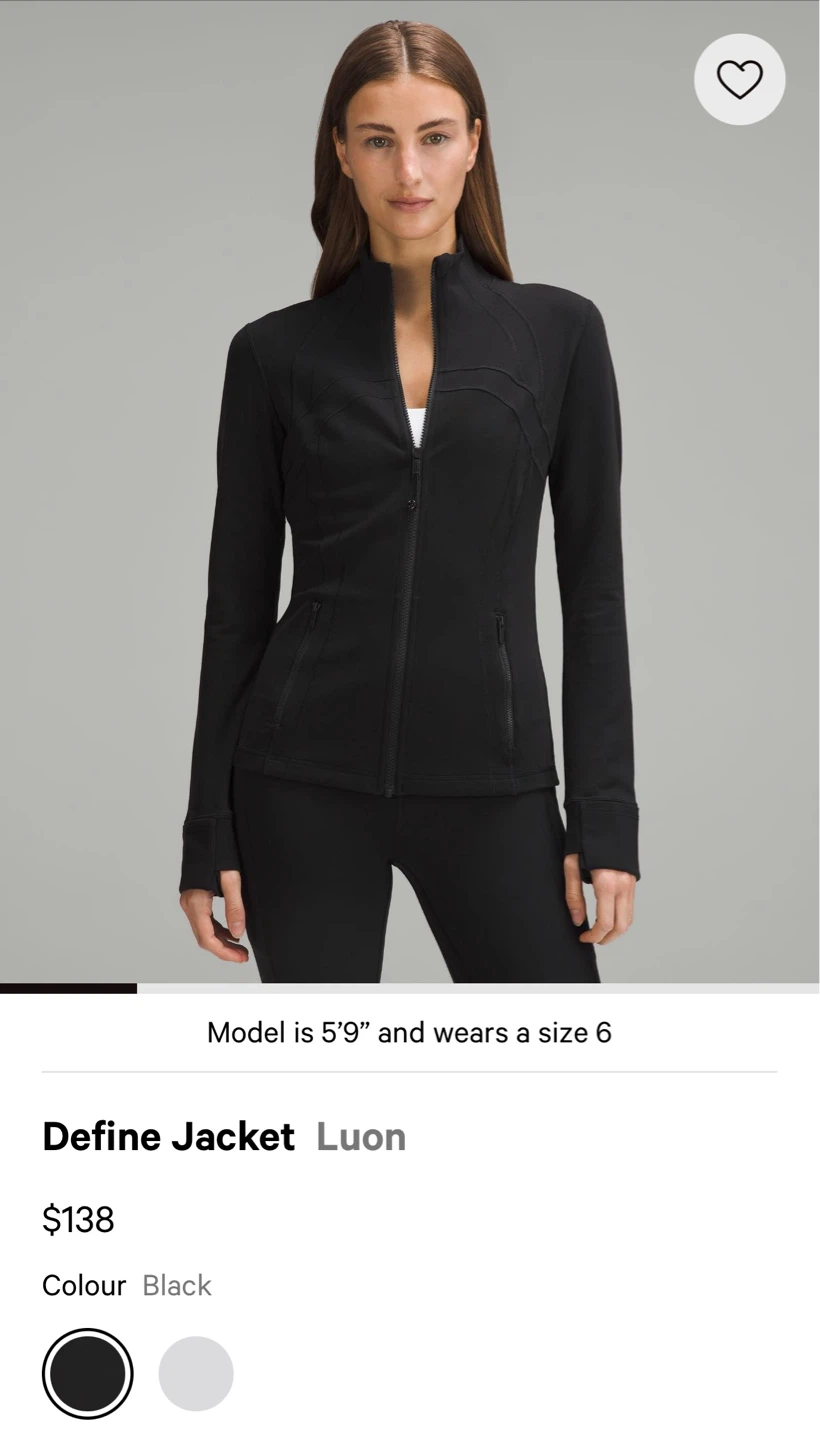 Lululemon Define Jacket Black Size 8 - photo 4