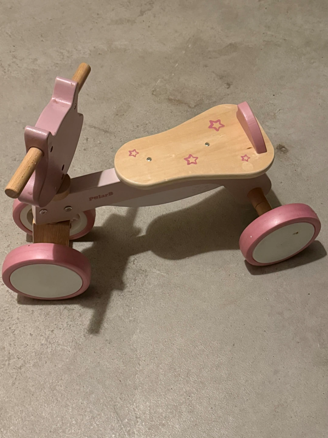 PolarB Pink Fox Wooden Balance Bike