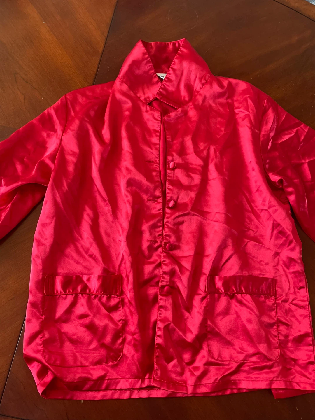 Red Satin sleep shirt Size L