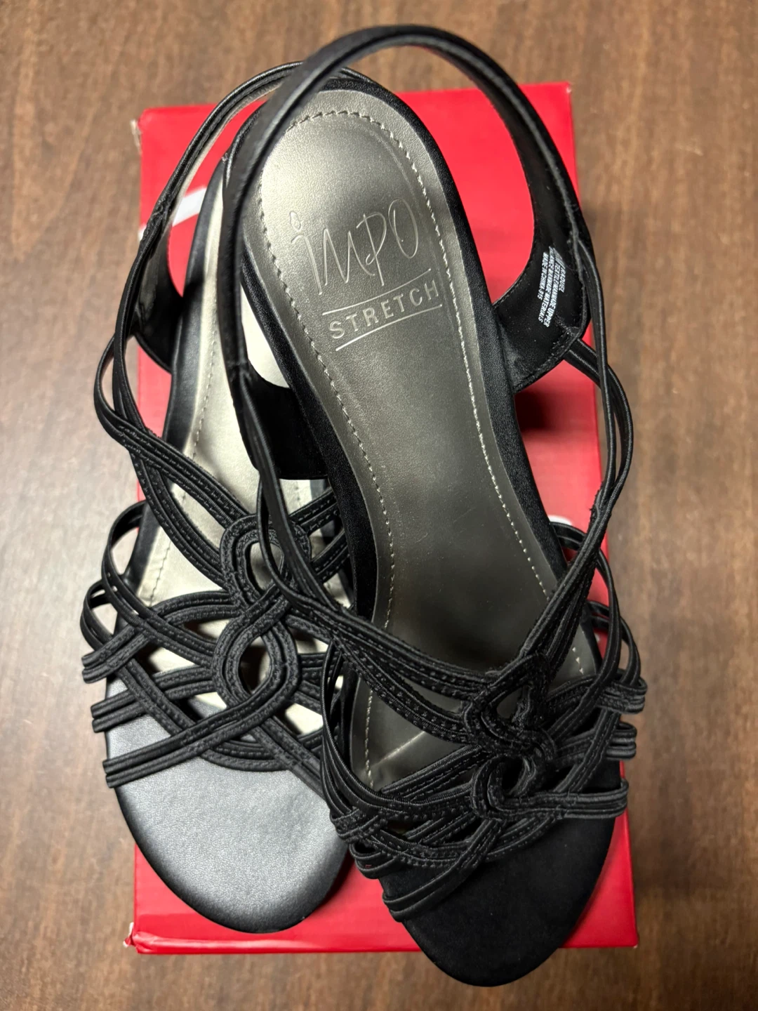 NEW Impo Raquel Black Wedge Sandals Size 8M - photo 2