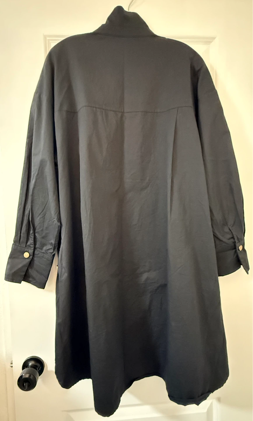Black Oversized Long Sleeve Cotton Shirt - photo 5