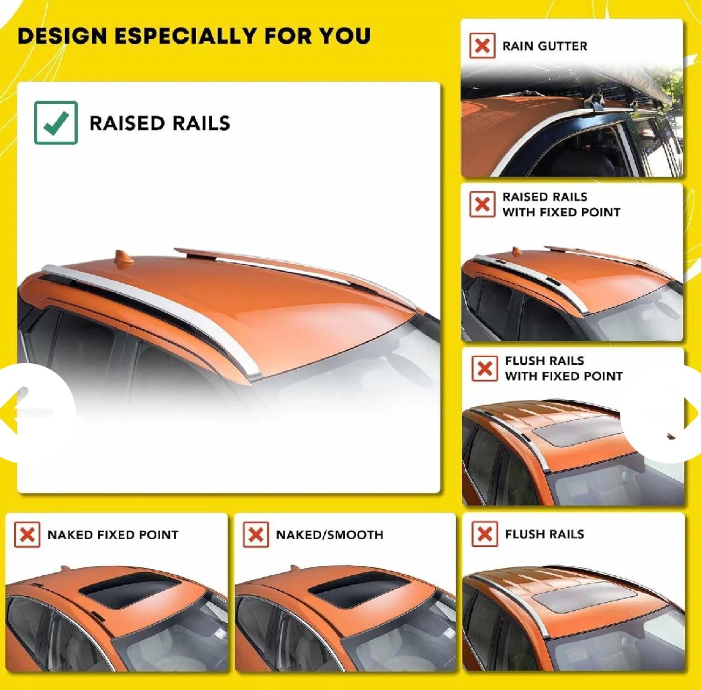 VHT AUTO Roof Rack Cross Bars for Raised Rails - photo 2
