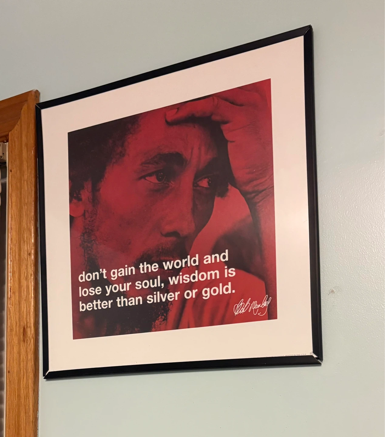 Framed Bob Marley Wisdom Quote Print