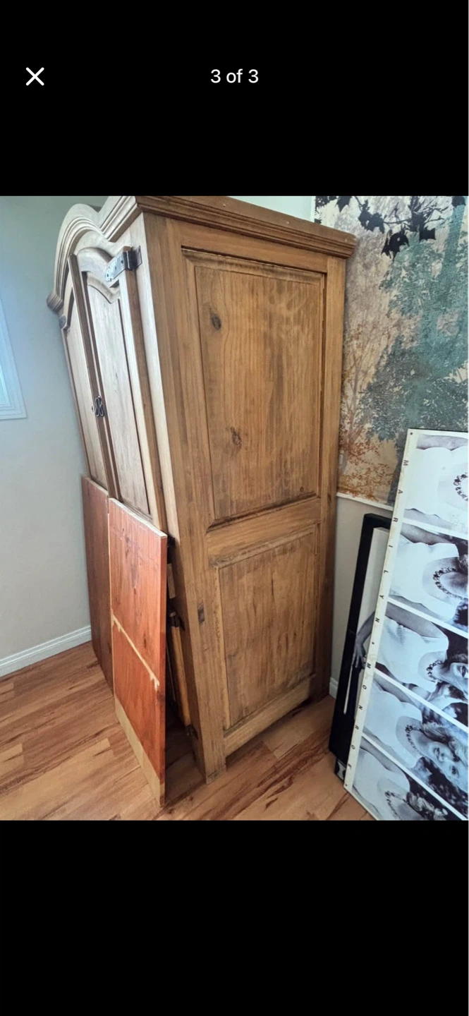 Rustic Wooden Armoire Wardrobe - photo 2