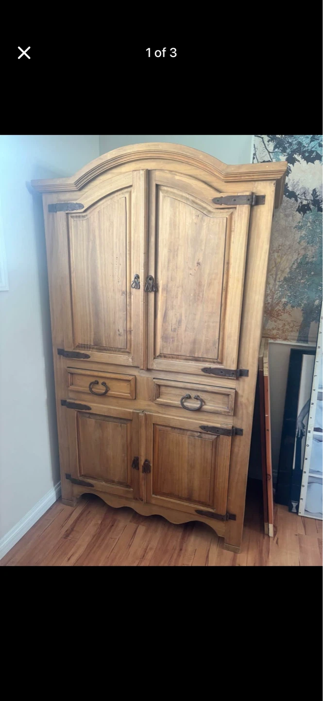 Rustic Wooden Armoire Wardrobe