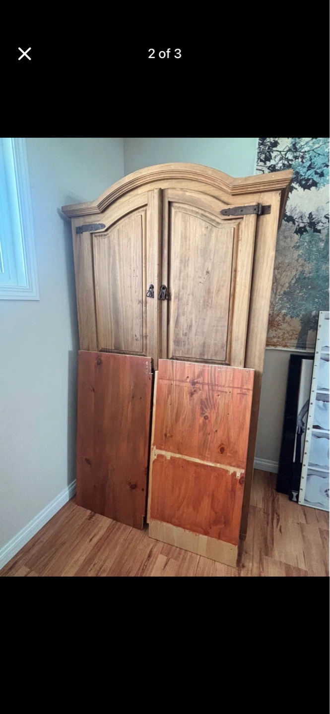 Rustic Wooden Armoire Wardrobe - photo 3