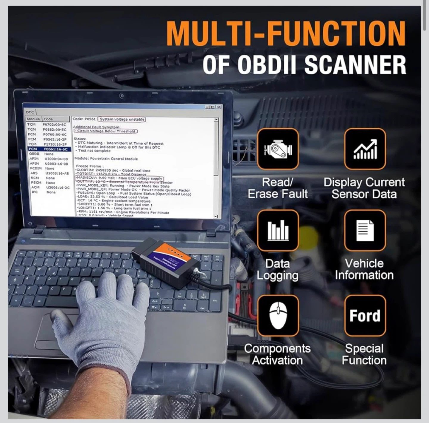 OBDMONSTER ELM327 V1.5 OBD2 USB Scanner - photo 2