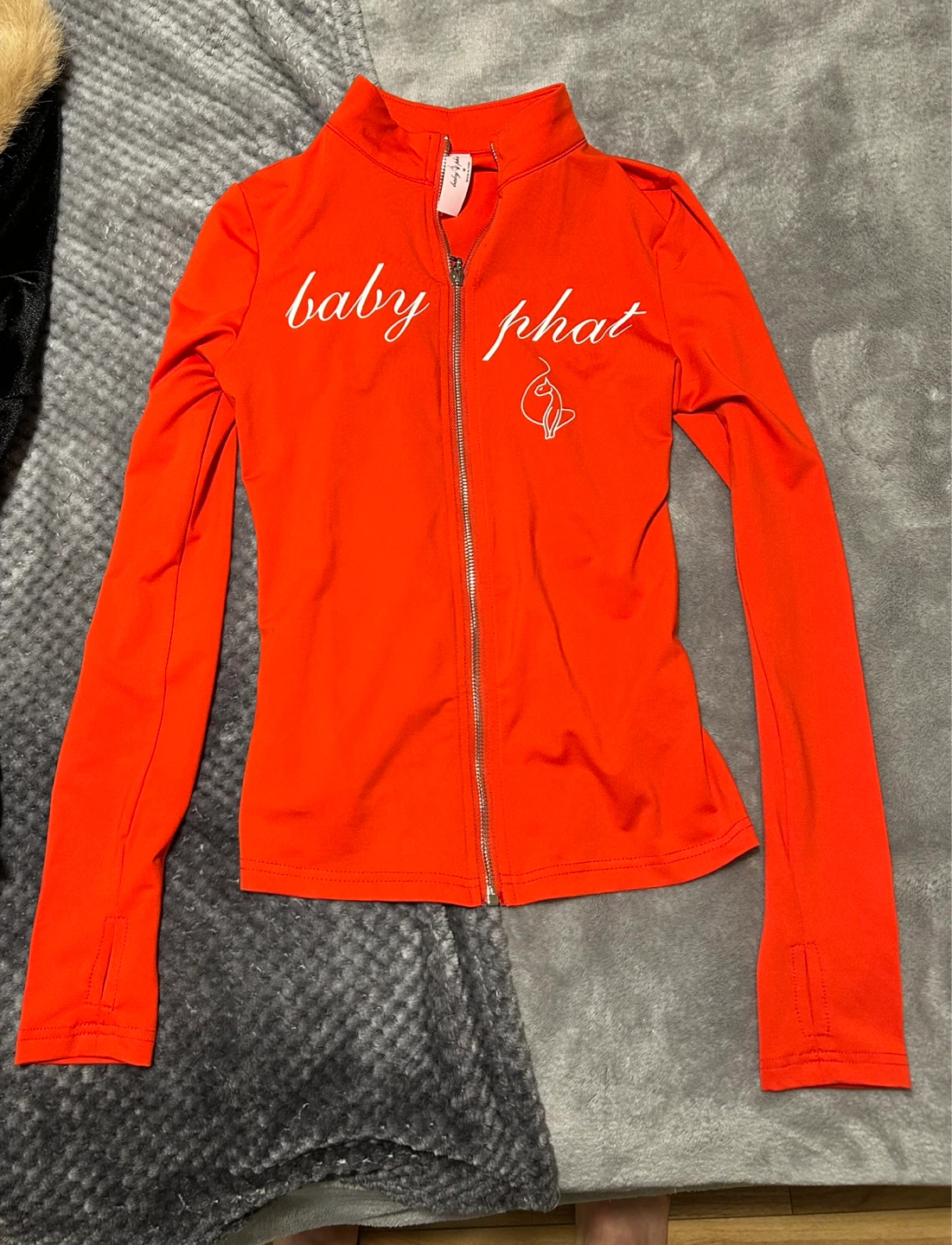 Baby Phat Long Sleeve Zip-Up Top - Red