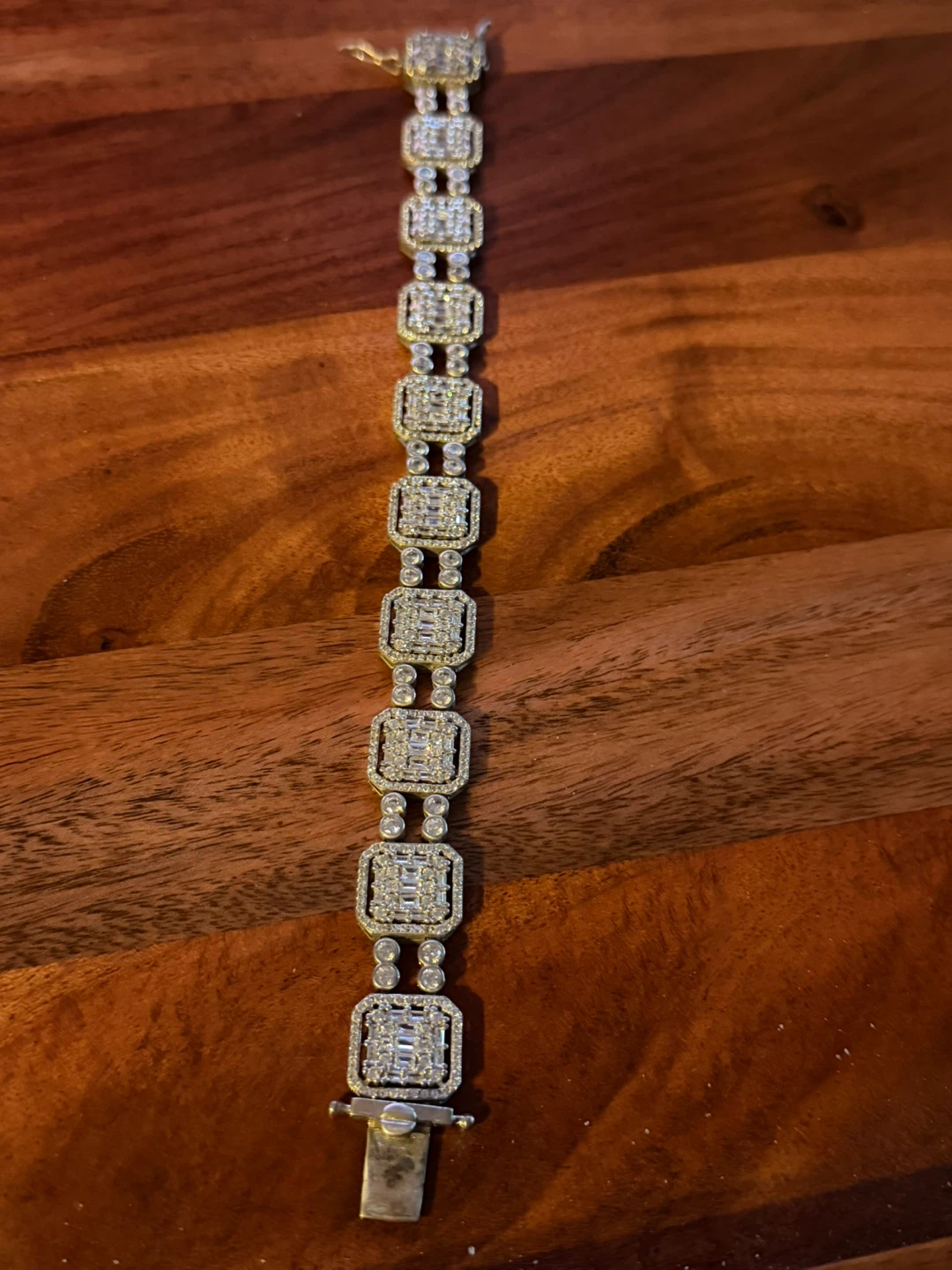 Elegant Sterling 925 CZ Bracelet w/Clear Baguette & Round Stones - photo 2