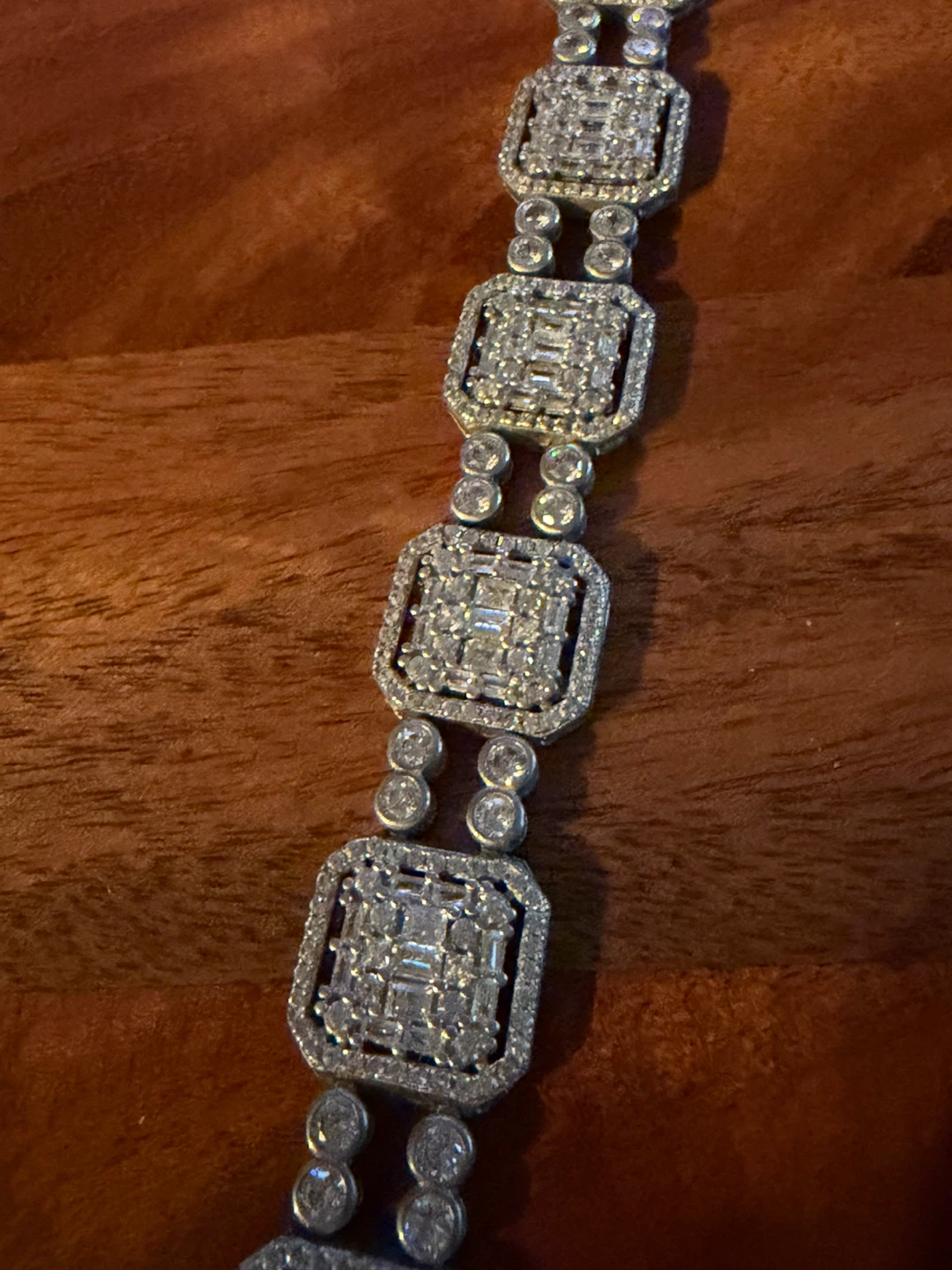Elegant Sterling 925 CZ Bracelet w/Clear Baguette & Round Stones - photo 3
