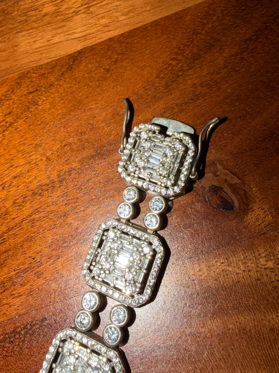 Elegant Sterling 925 CZ Bracelet w/Clear Baguette & Round Stones - photo 4