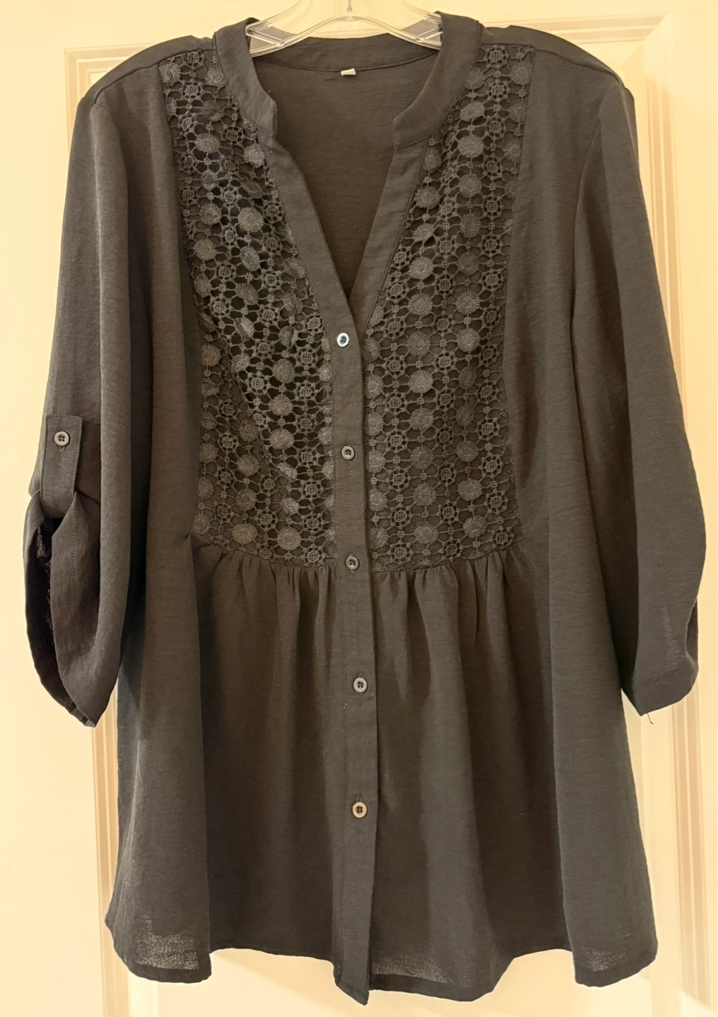 Brand new) Black Floral Lace Blouse - photo 5