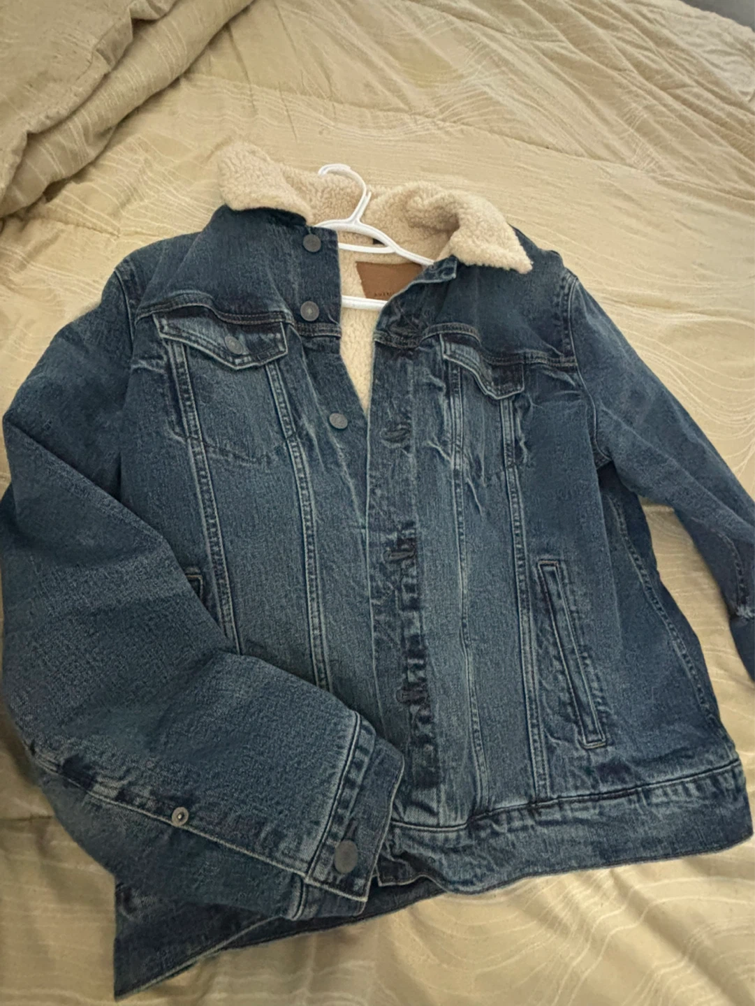American Eagle Sherpa Lined Denim Jacket - Size L