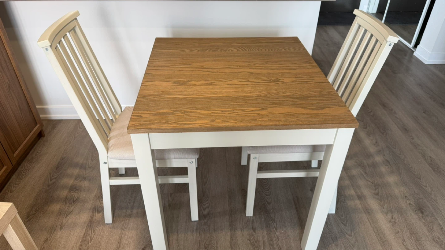 LIKE NEW (2 Months Old) - IKEA ALHULT Table & 2 Chairs