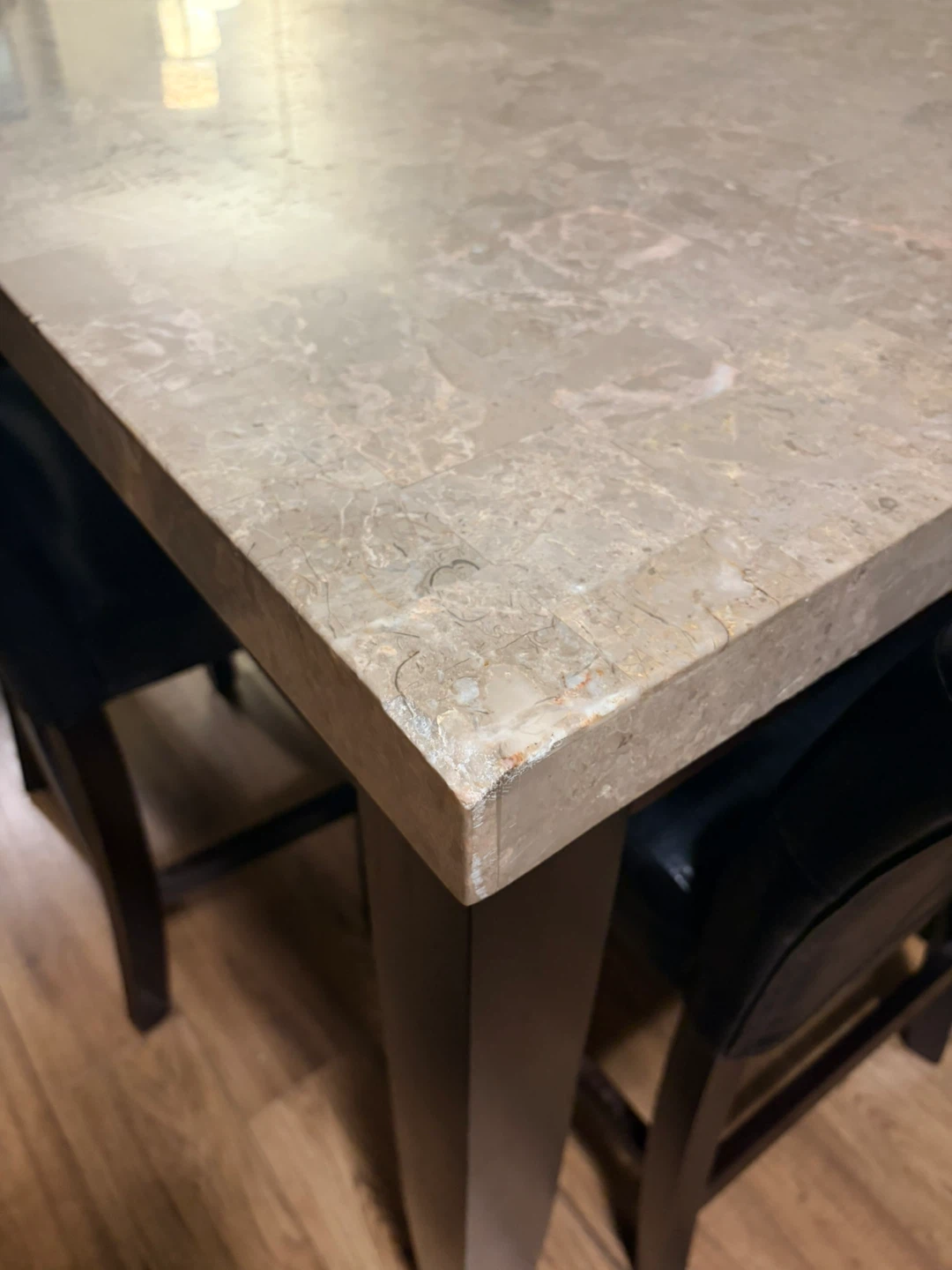 Counter Height Marble Dining Table and 6 Chairs - photo 5