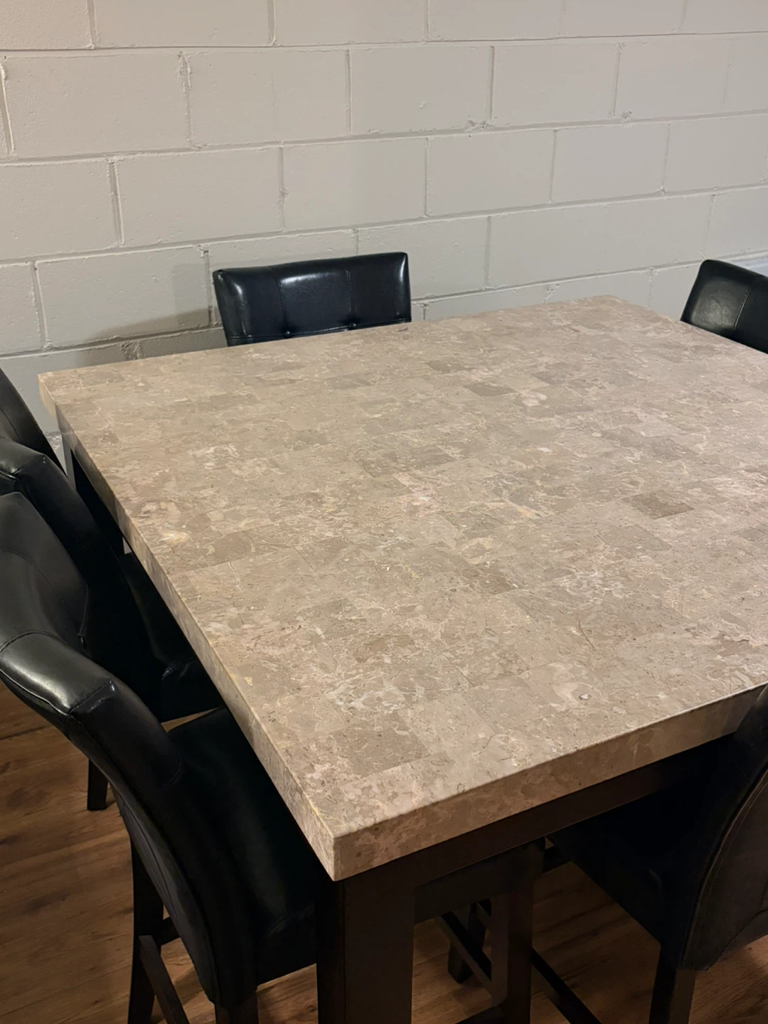 Counter Height Marble Dining Table and 6 Chairs - photo 3