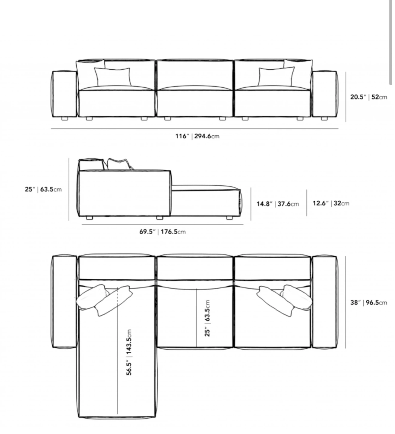Modular Sectional Sofa - Light Beige - photo 4