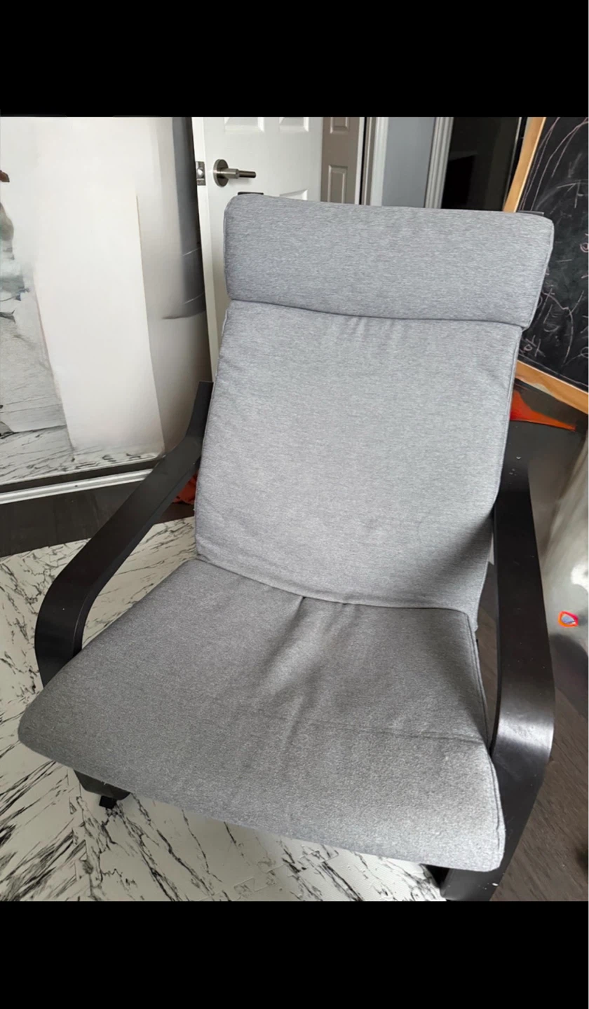 Grey Fabric Accent Chair