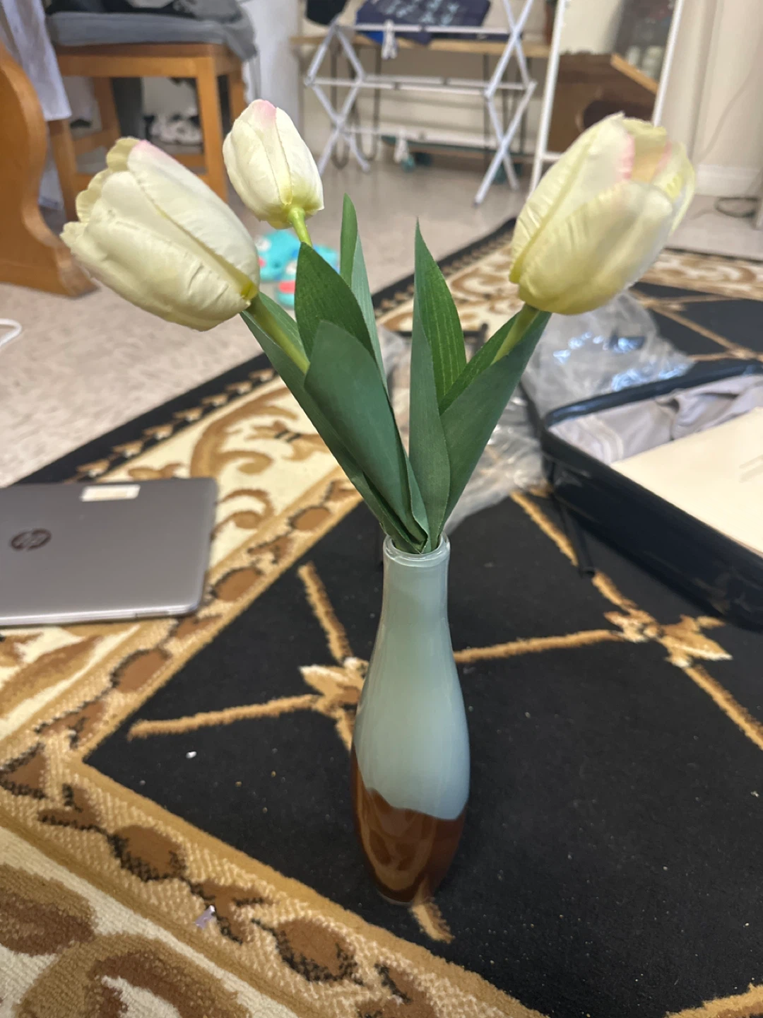 Ceramic Vase with Faux Tulips