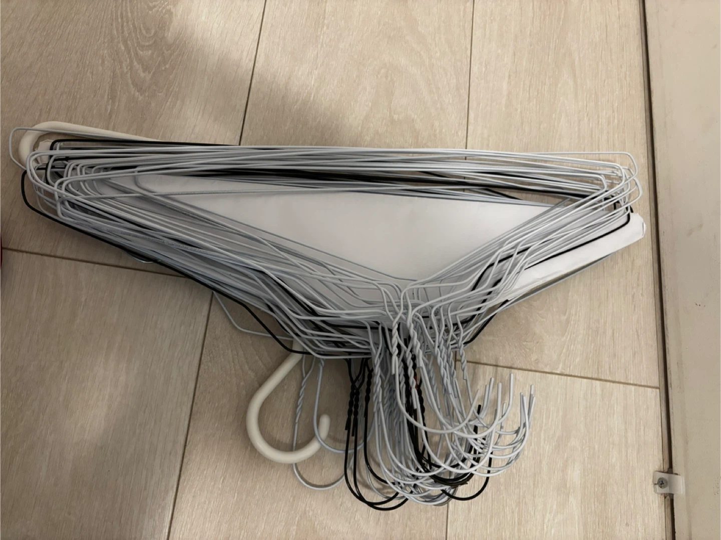 Lot of hangers, gift tags, documents folder and organizer
