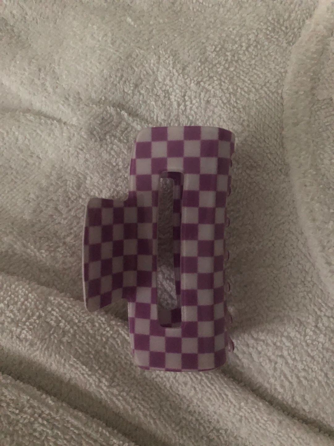 Purple Checkered Claw Clip