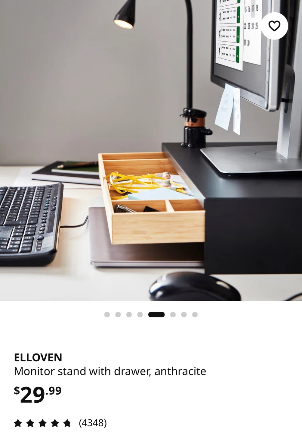 IKEA ELLOVEN Monitor Stand with Drawer - Anthracite - photo 5