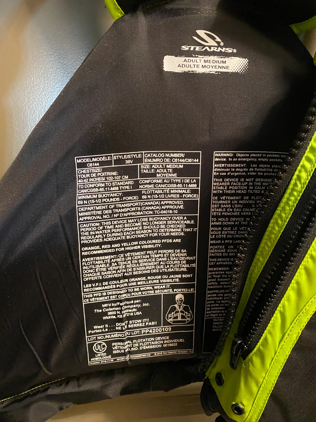 Stearns Adult Medium PFD Life Jacket - photo 2