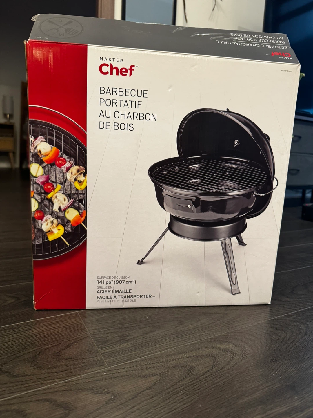 Master Chef Portable BBQ Grill + Charcoal + Lighter Fluid