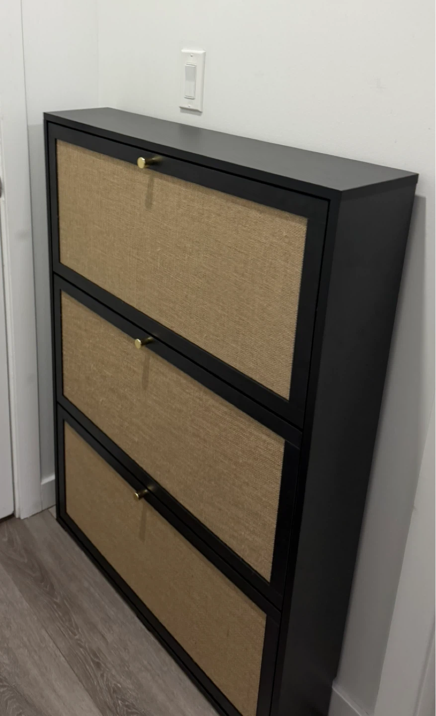 3-Tier Shoe Cabinet - Black