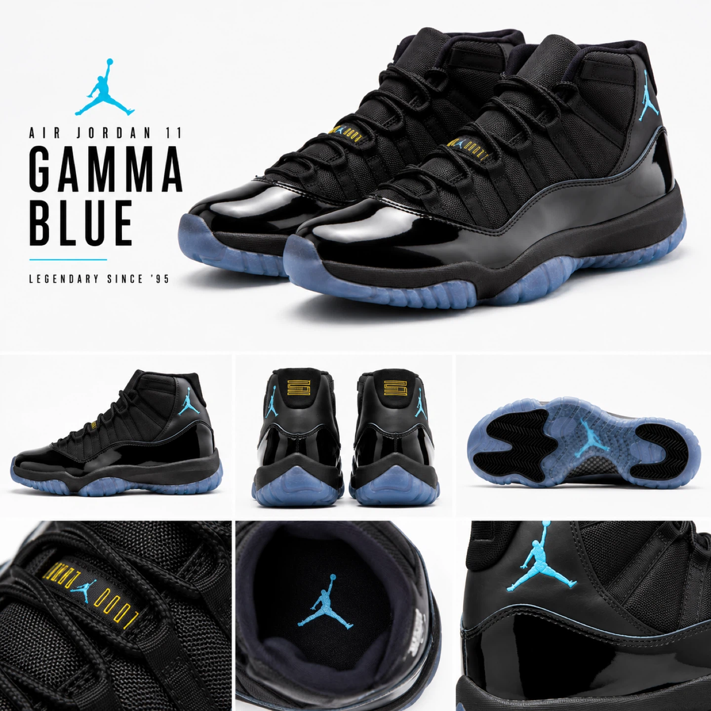 Air Jordan 11 "Gamma Blue" Men's High Top Sneakers - photo 3
