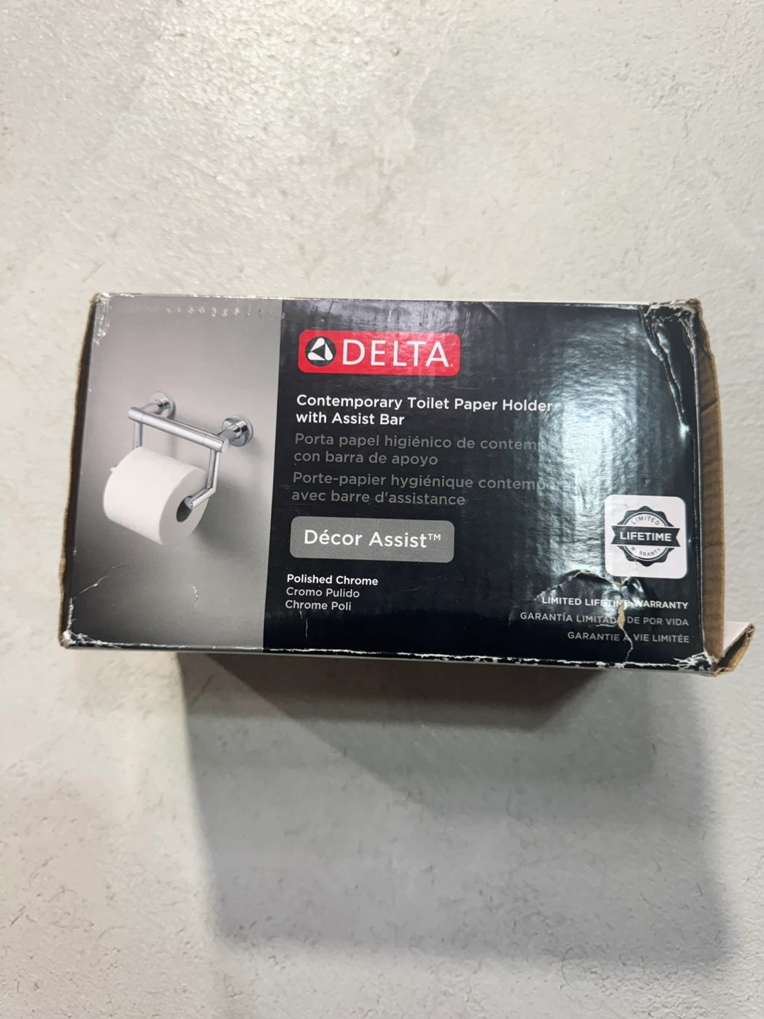Delta Contemporary Toilet Paper Holder with Assist Bar