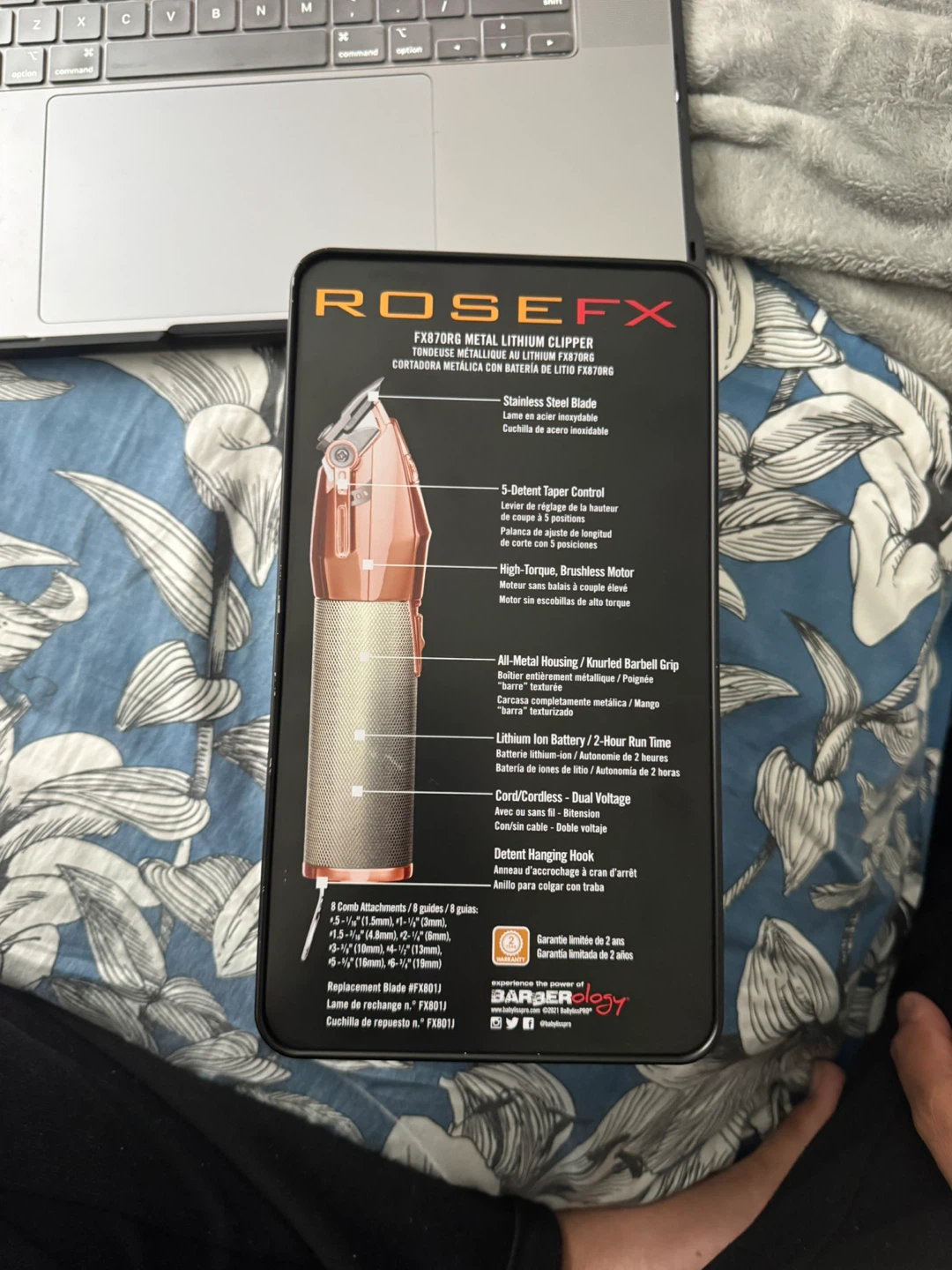 BaBylissPRO ROSEFX Metal Lithium Cordless Hair Trimmer FX787RG - photo 2