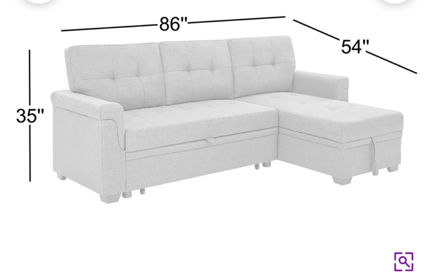 Black Sectional Sofa Bed with Storage - photo 5