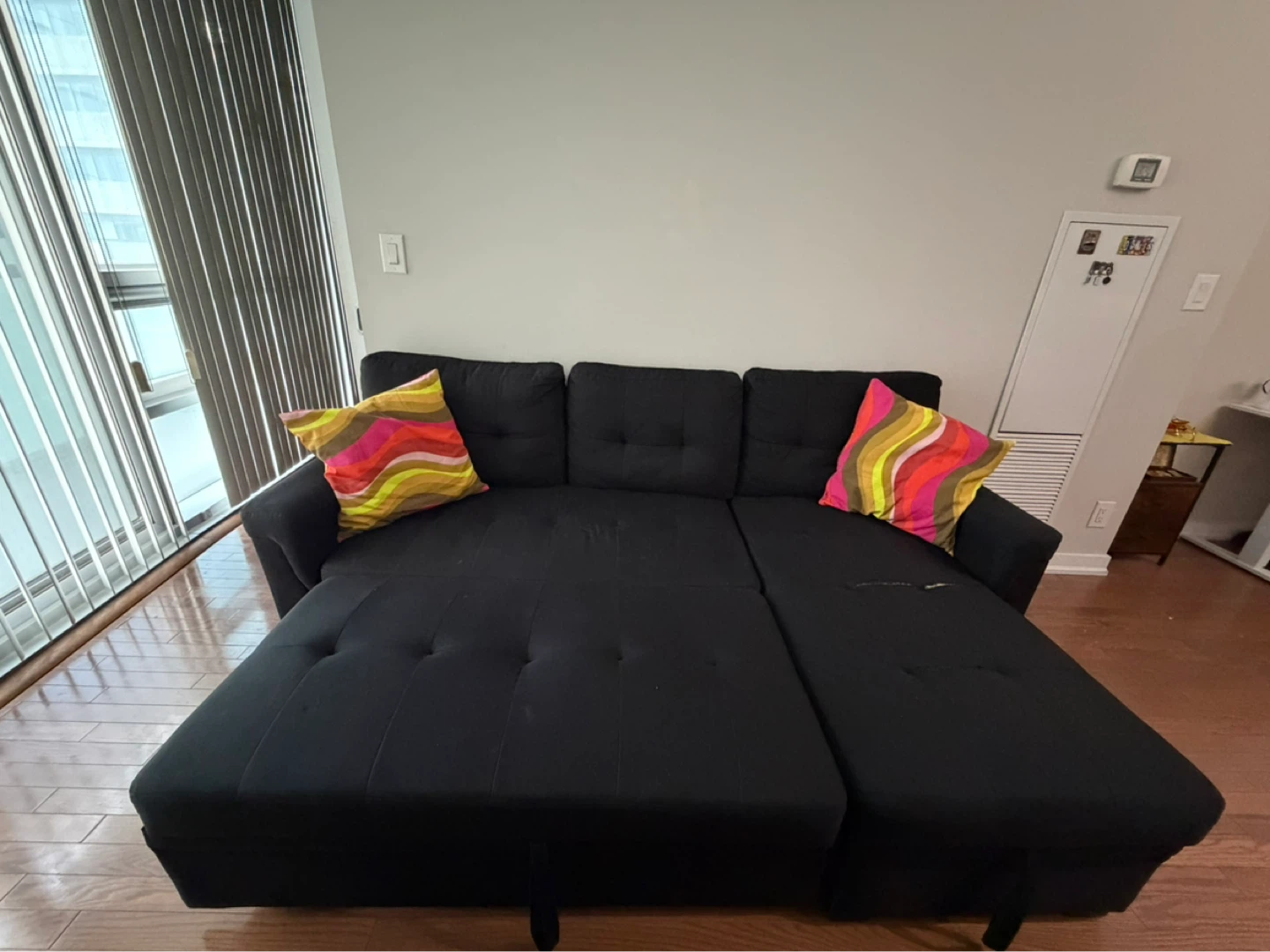 Black Sectional Sofa Bed with Storage