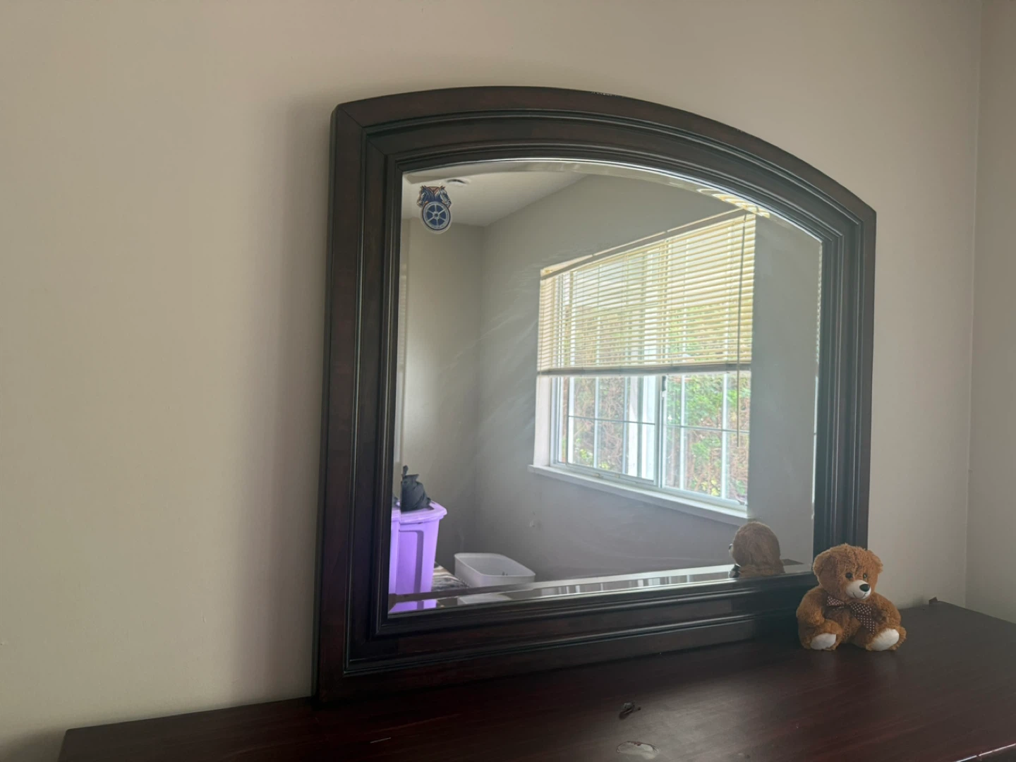 Dark Wood Dresser with Mirror - photo 2