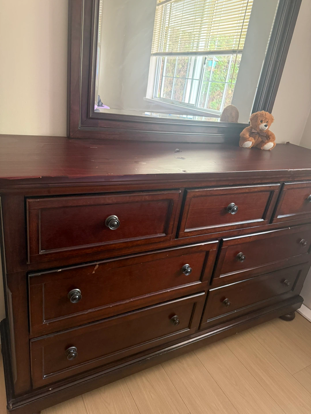 Dark Wood Dresser with Mirror - photo 4