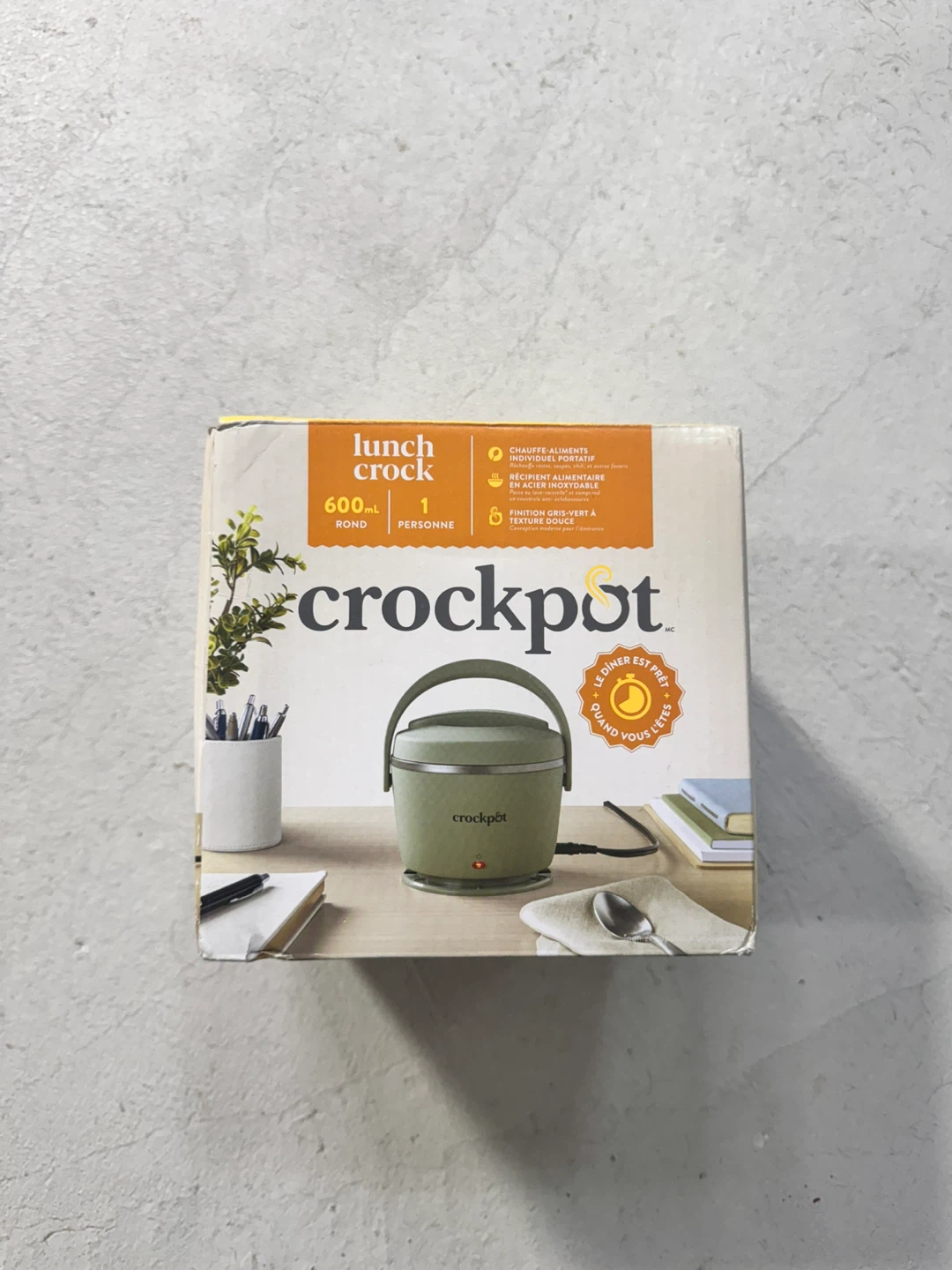 Crockpot Lunch Crock Food Warmer - 600ml, Grey-Green
